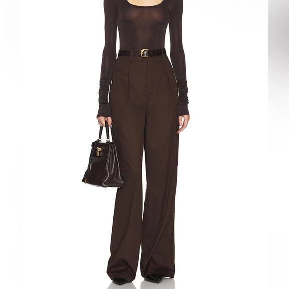 HELSA Paperbag Pants Cacao brown 
Elegant Wide-Leg trousers Revolve L - Picture 1 of 14